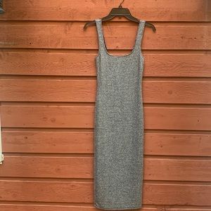 Black dress with silver glittery stripes
